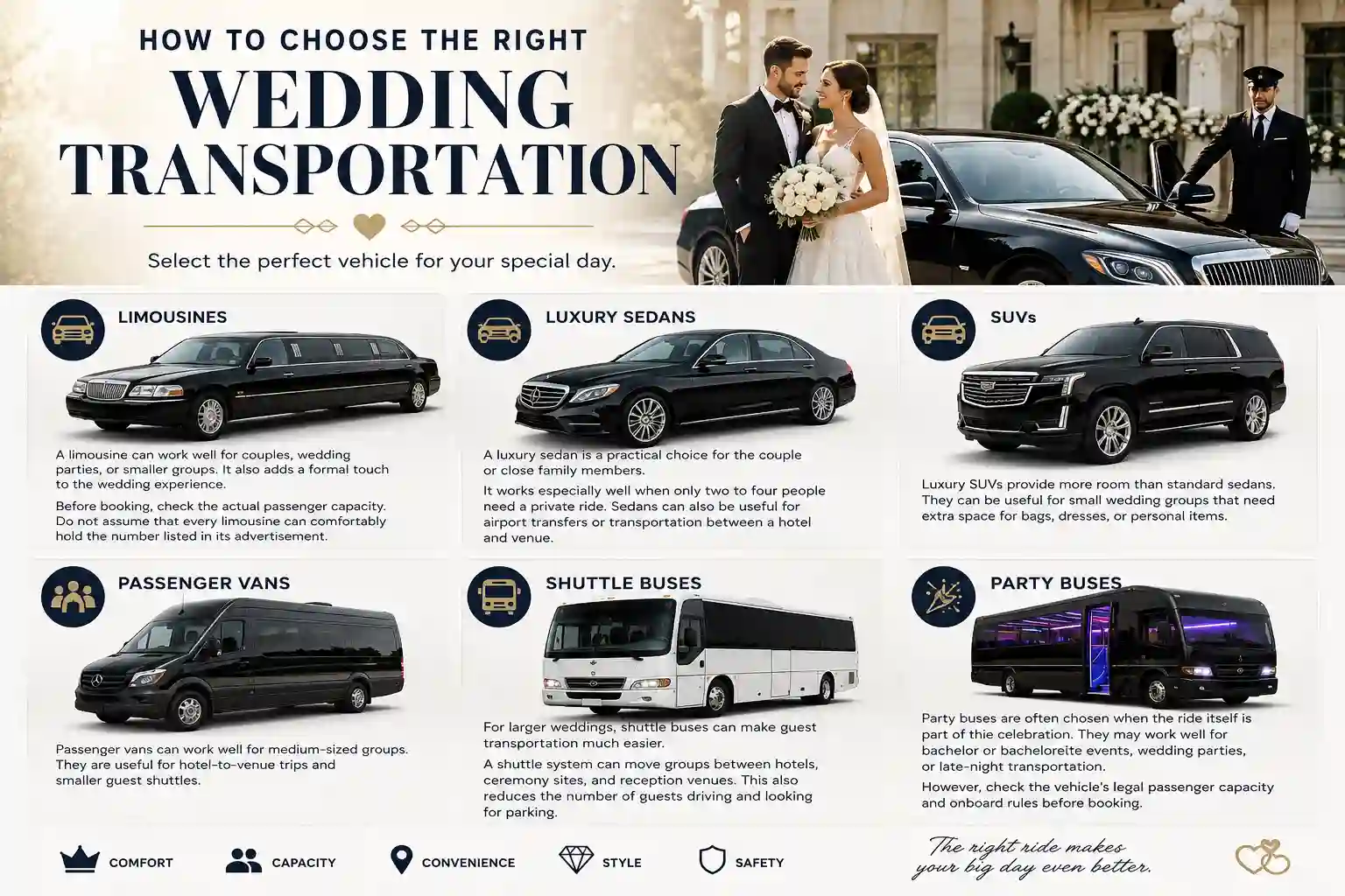 how to pick wedding transportation